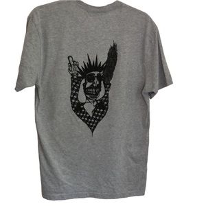 GAMIN NEW YORK Gray short sleeve T-shirt with psycho clown graphic size Large